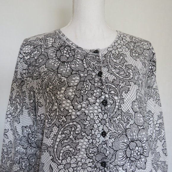 New Women's foxcraft Button Up Floral Motives Cardigan XL - Picture 2 of 8